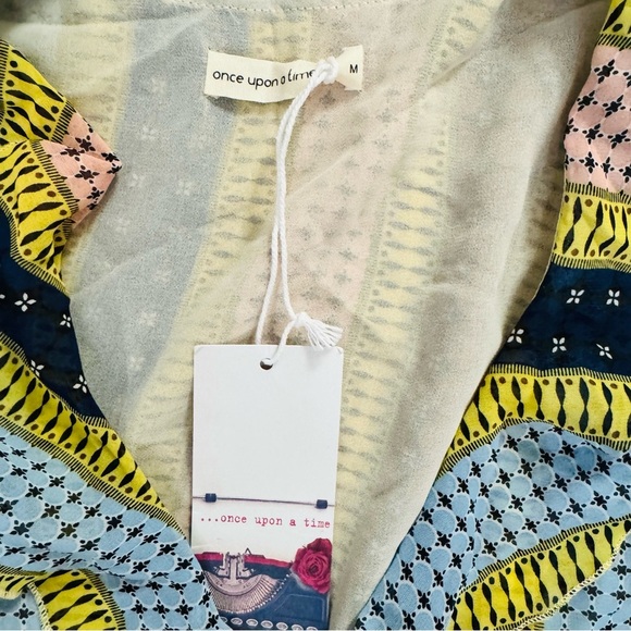 Pink and Yellow Ruffled Wrap Midi Dress - Picture 3 of 6